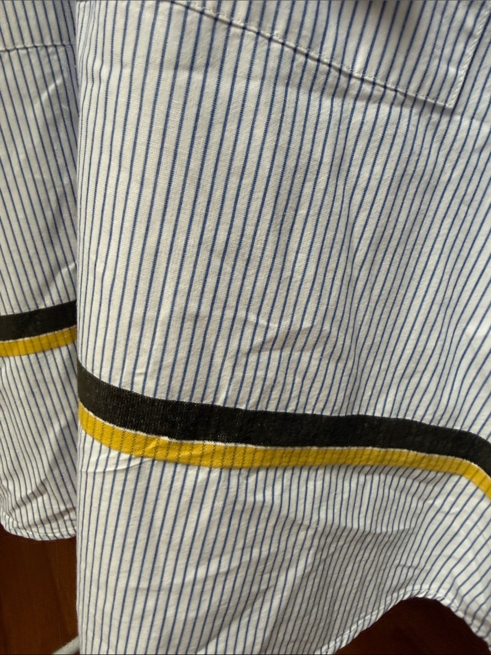 ZARA oversized striped poplin shirt with neck tie and contrasting trims - Picture 6 of 9